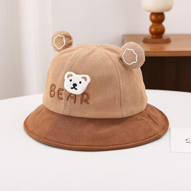 Autumn Embroidered Baby Fisherman Hat - Versatile Sun Protection & Warmth