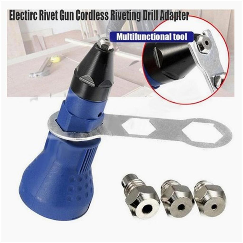 Elektrischer Pull-Nietpistolen-Adapter, tragbares Nietwerkzeug, Akku-Bohrschrauber, Einsatzmutter für Blindplatte 2,4–4,8 mm