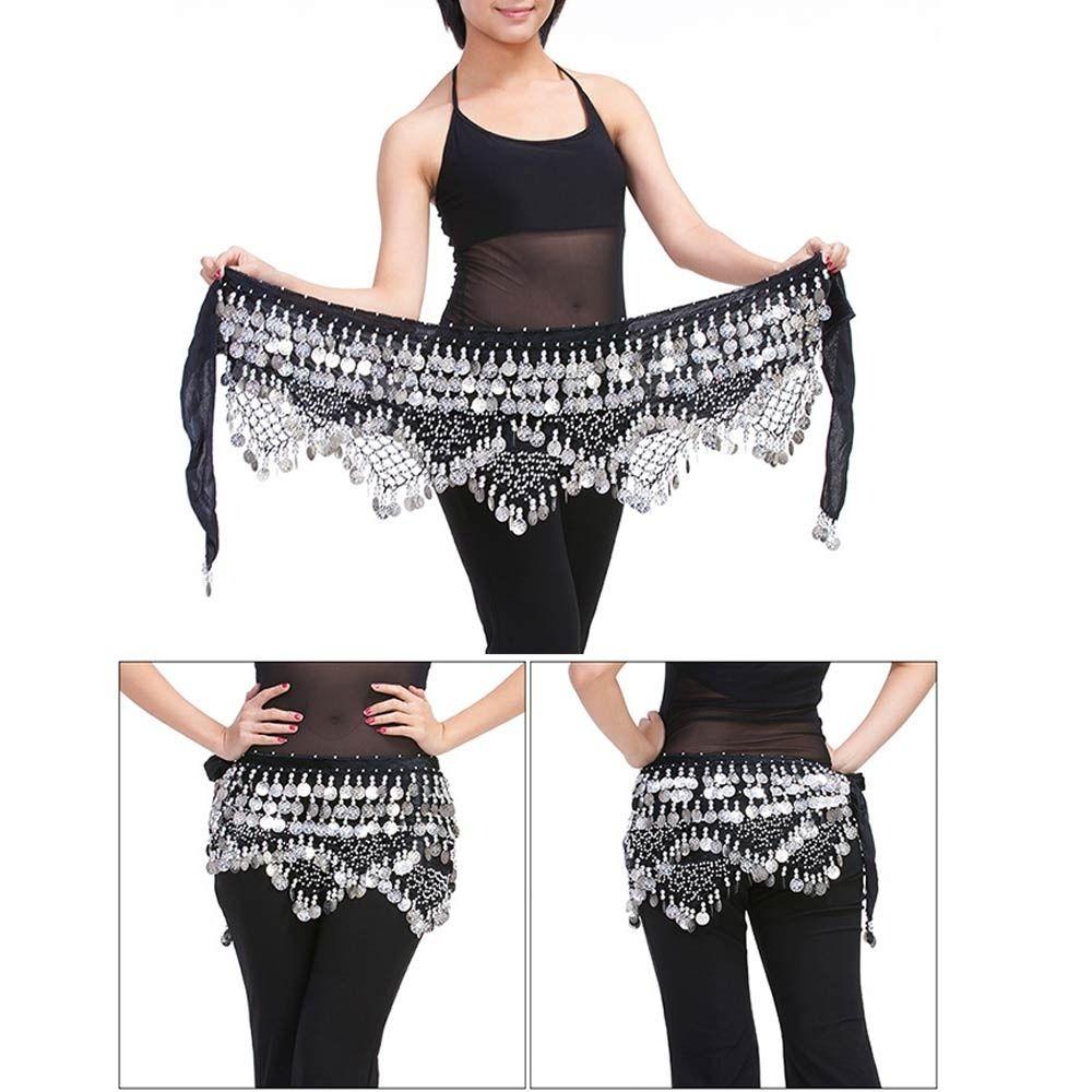 Sexy Sequins Show Costumes Hip Scarf Belly Dance Belt Dancer Skirt Waist Chain
