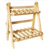 DERYTRADE Wooden Organizer Desk Foldable Double Wooden Layer Rack Desk Storage Shelf