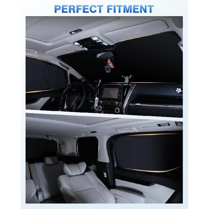 Frontrute solskjermdeksel Passer til Toyota 4Runner 2010-2023 2024 Side bakvindu Visir Full Window Visir Sett Personvern Behold kjøretøy