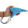 12 Holes Alto ToneC Ceramic Ocarina with Song Book Neck Cord Carry Bag, Good Gift Musical Instrument for Beginners