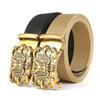 Men'S Nylon Belt Business Automatic Buckle Belt Casual Canvas Toothless Buckle Belt Strength Delivery