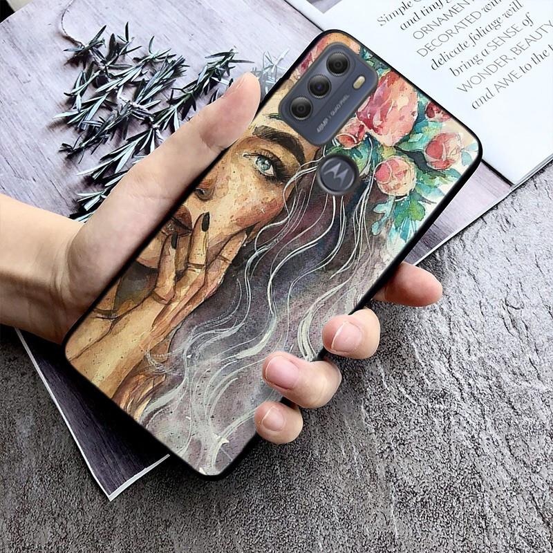 Flower Girl Art Phone Case For Moto G84 G22 G32 G42 G52 G62 G53 G72 G60 G60S G100 G10 G20 G30 G13 G50 G 5G G Pure