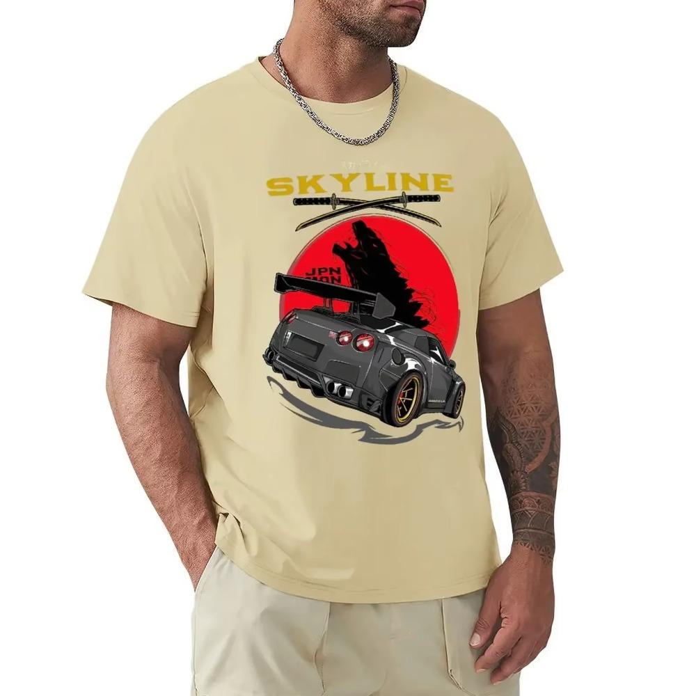 Skyline GTR JDM Car T Shirt Harajuku Short Sleeve T-shirt Cotton Graphics Tshirt Tops