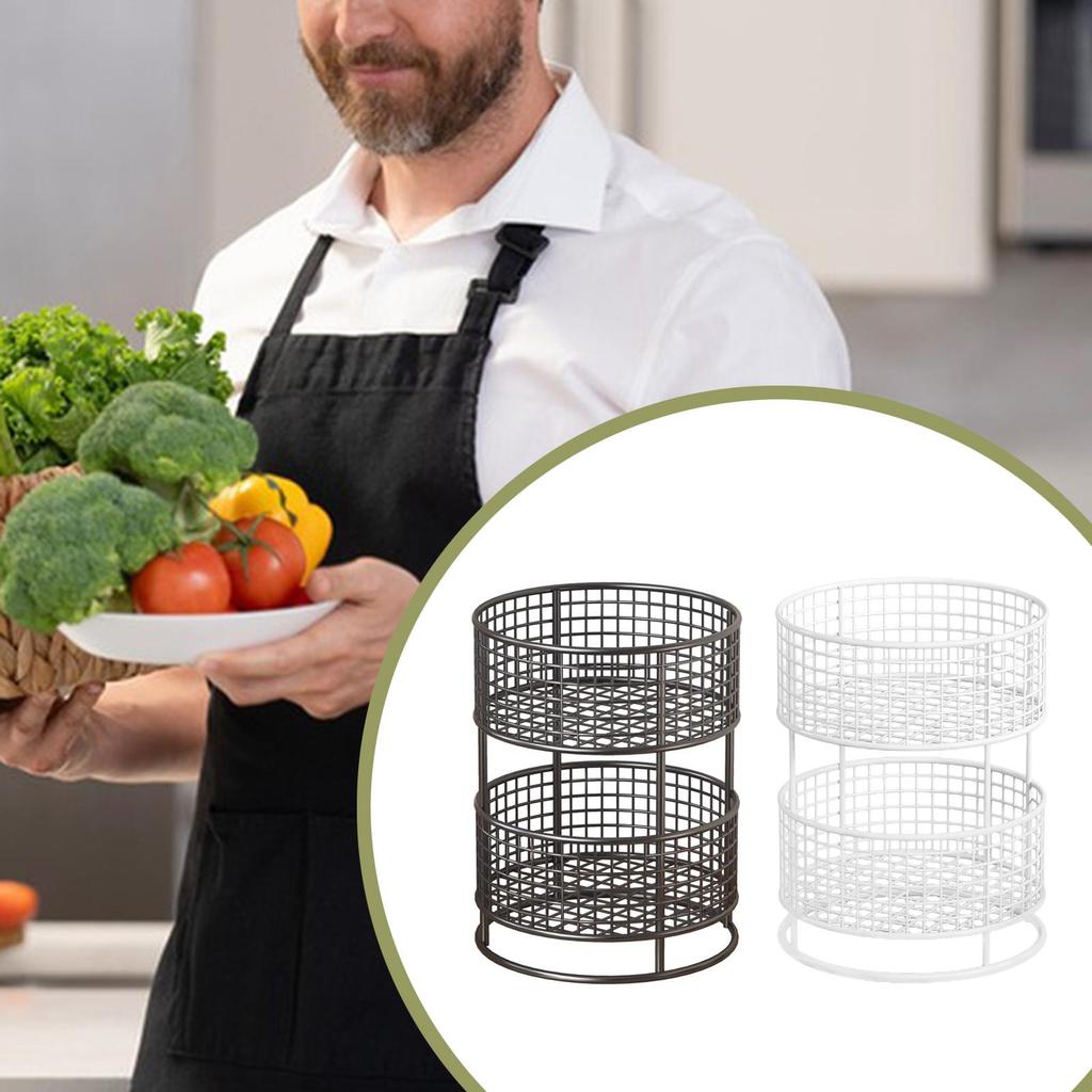 Metal Wire Storage Basket Iron Farmhouse Multifunctional Decor Storage Bin Countertop Organizer Kitchen Fruit Basket for Cabinet