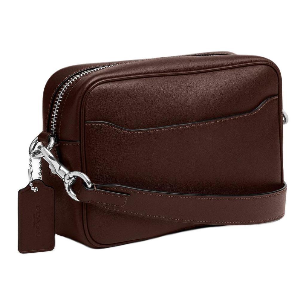 Coach Radio 23 Silver Hardware Leather Camera Bag Unisex Shoulder Bag Maple-Brown CCB51-MPL