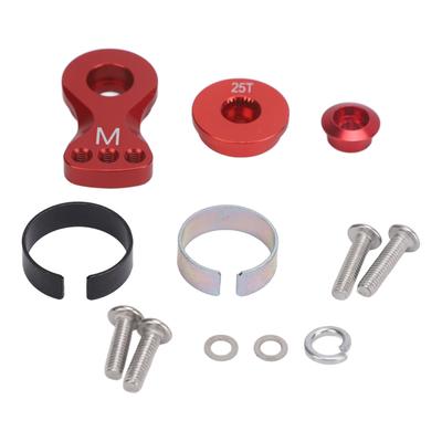 25T Servo Saver Adjust Aluminum Alloy Universal Servo Arm Replacement for 1 10 RC Cars M 29.5mm Length Red