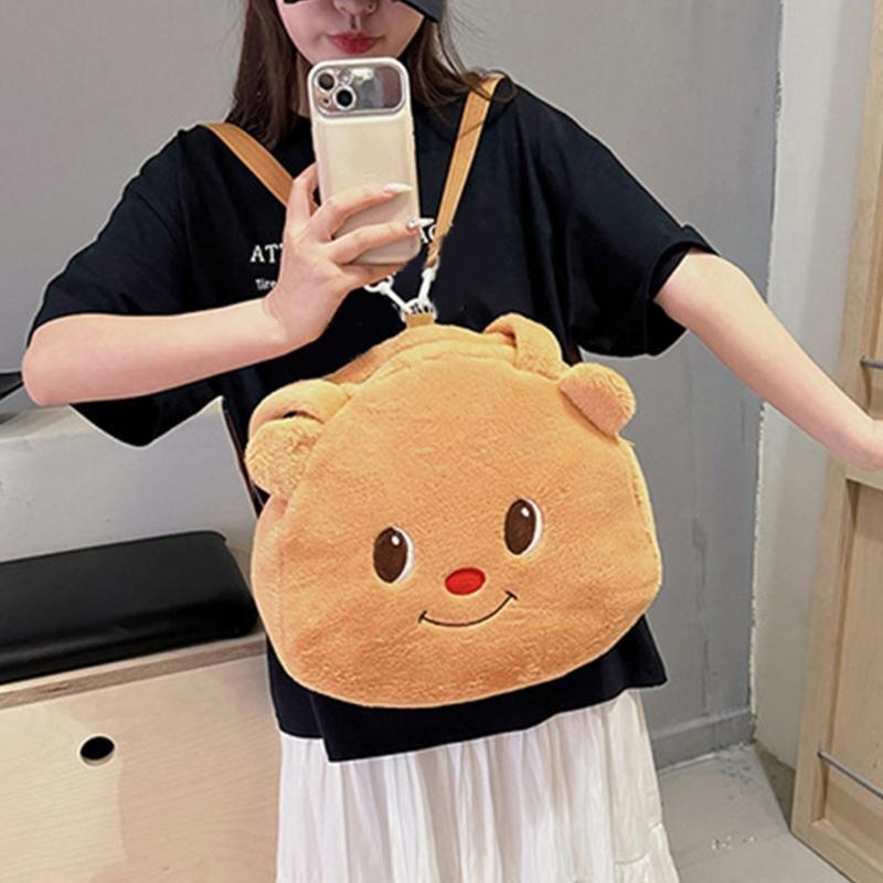 Lovely Bear Doll Backpack Fashion Forward Bag for Students Teenagers