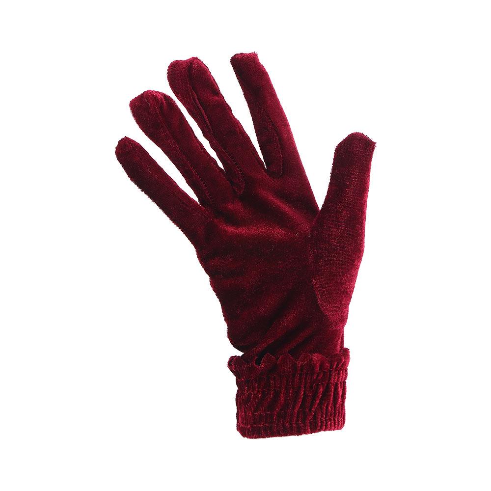 Party Winter Autumn Solid Warm Women Full Finger Mittens Gold Velvet Gloves Driving Gloves Elastic