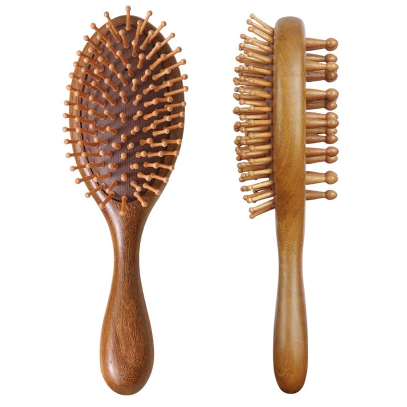 Natural Sandalwood Comb Scalp Massage Relax Airbag Brush Head Blood Circulation Smooth Hair Anti Static Wooden Massage