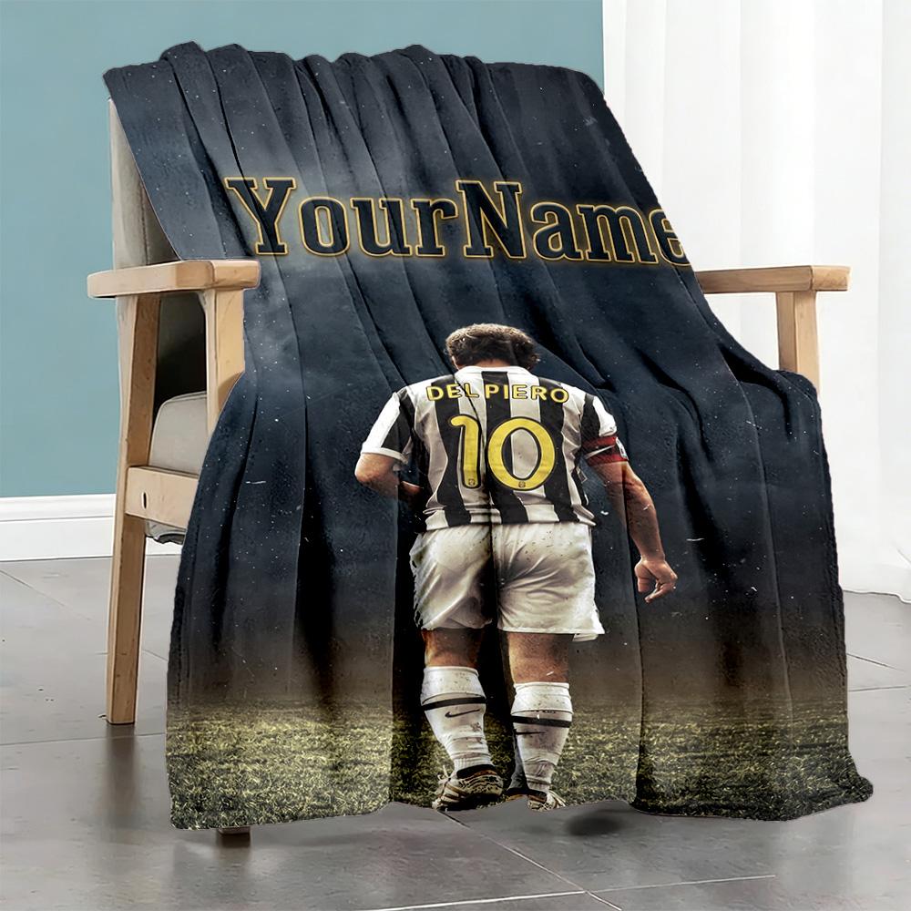 Juventus Personalized Name Blanket Lightweight Customizable Blanket Durable Comfort Perfect for Chair Livingroom Bed Office Four Seasons Universal