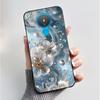 For Nokia 1.4 TA-1322 Nokia 3.4 TA-1288 TA-1285 TA-1283 Case Fashion Flower Painted Phone Casing Black Soft Silicone Back Cover