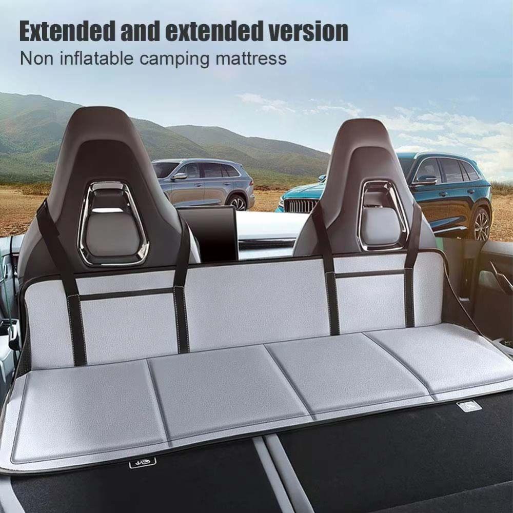 4-Fold Car Rear Seat Mattress Extension - Flannel Sleeping Bed For Camping & Travel