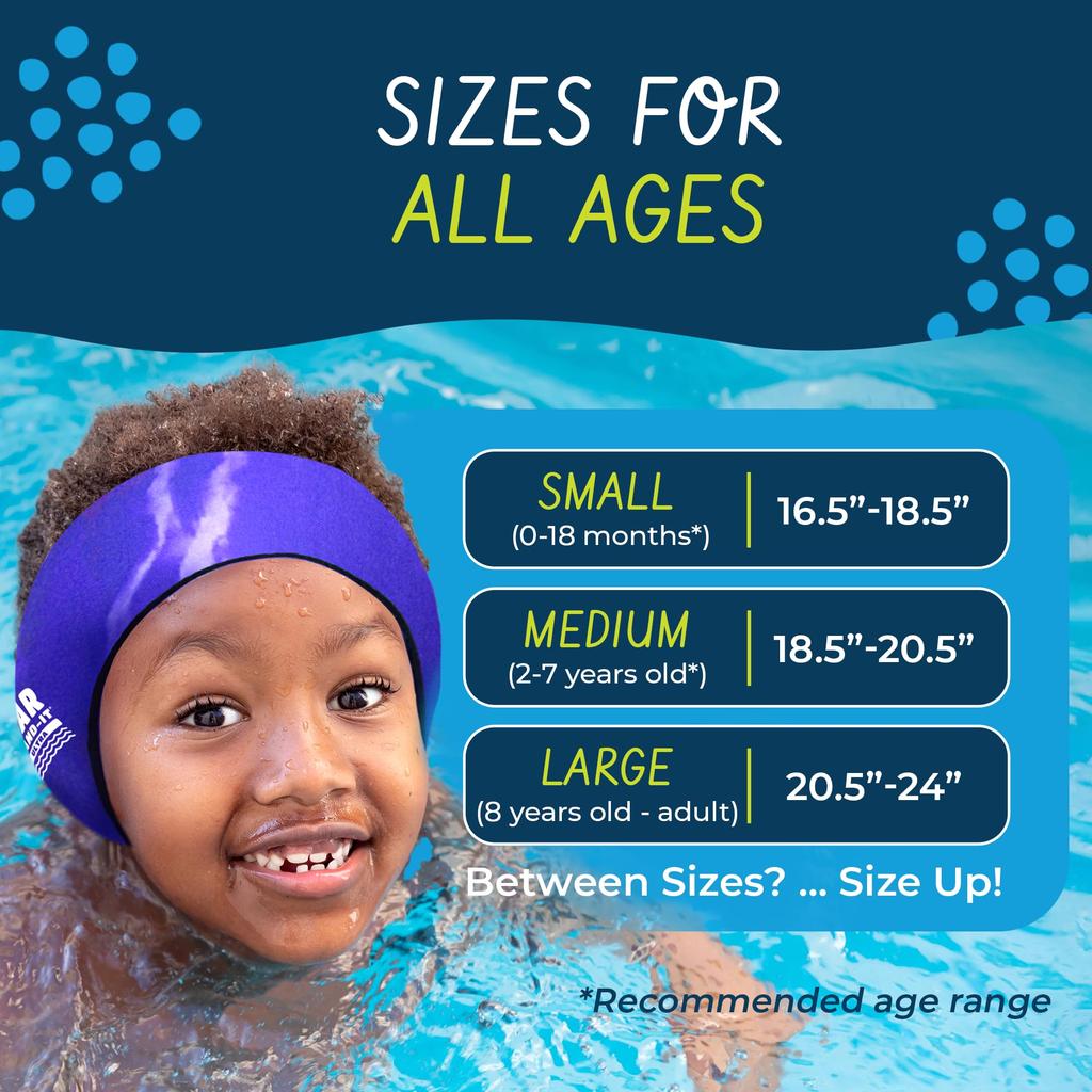 Ear Ultra Black Large Swimming Headband Best Swimming Headband Watertight and Secure Earplug Support Doctor Recommended Includes Safe Putty Buddies