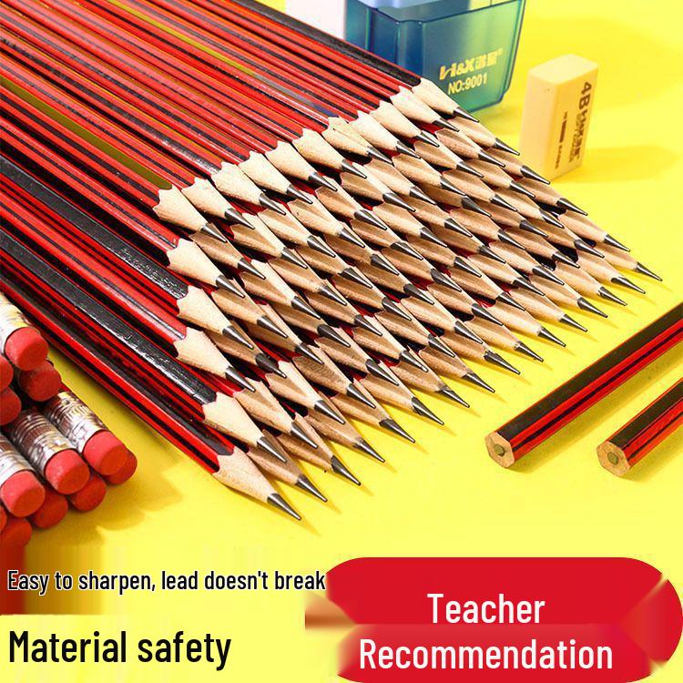 

Hexagonal Pencil with Eraser Tip for Elementary Students - Ideal for Beginners in Writing, Drawing, and Calligraphy 10 Pencils/2B