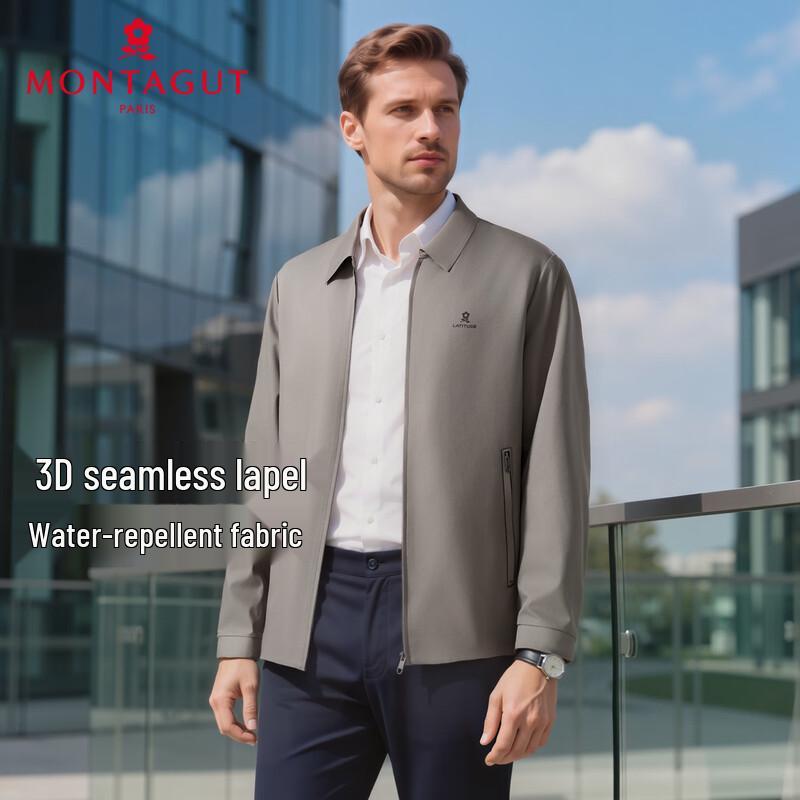 MONTAGUT Pánská klasická business bunda s klopou, odolná proti mačkání