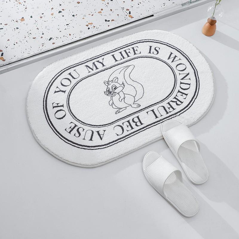 Absorbent Bath Mat Non-Slip Floor Rug Bathroom Kitchen Bedroom Entrance Soft Plush Carpet Cartoon Design