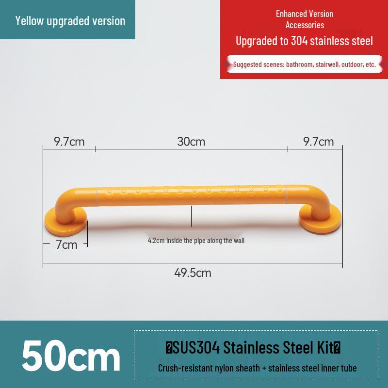 Stainless Steel Bathroom Handrail for Disabled, Elderly, and Pregnant Women