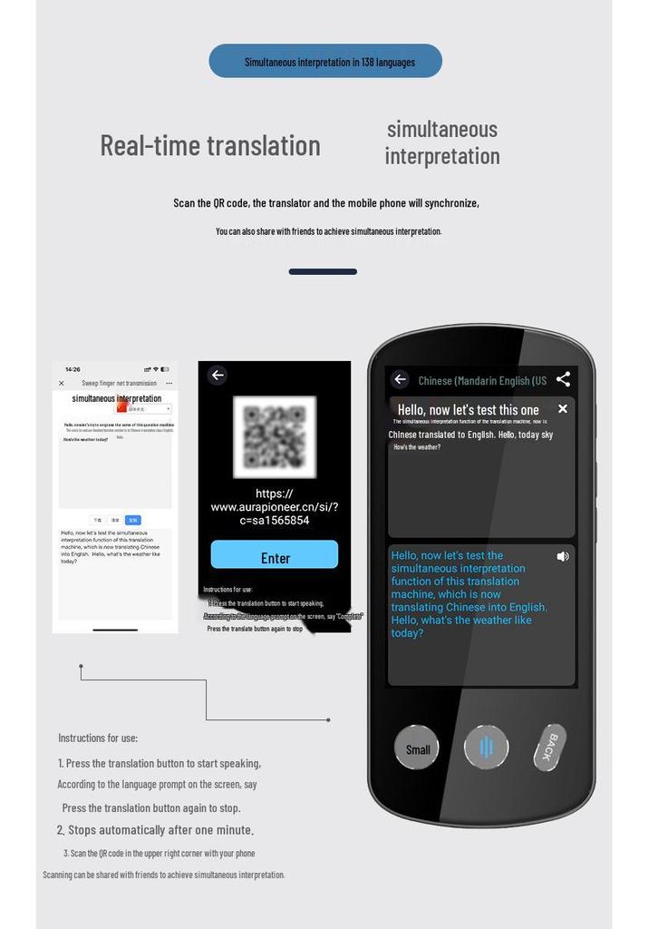 Portable AI Translator: Real-Time, Accurate, Offline & Simultaneous Interpretation