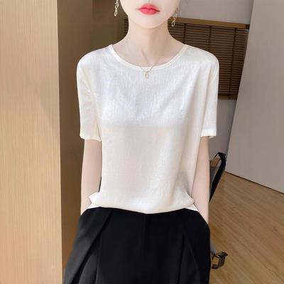 Élégant et Sophistiqué, T-shirt à Manches Courtes pour Femmes, Haut pour Mères, Style Minceur et Affinant