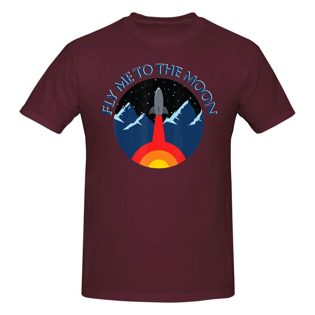 1 Piece Rocket Art Funny 100 Cotton Tshirt Fly To The Moon Tops Tees For Unisex