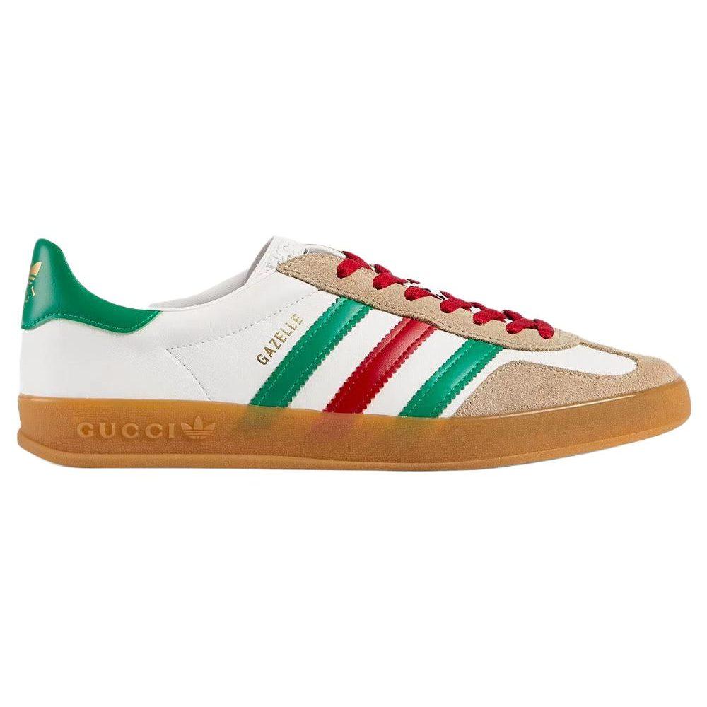 GUCCI x Adidas Originals Gazelle Leather Low top Skateboard Shoes Women's White 726488 AAA43 9547