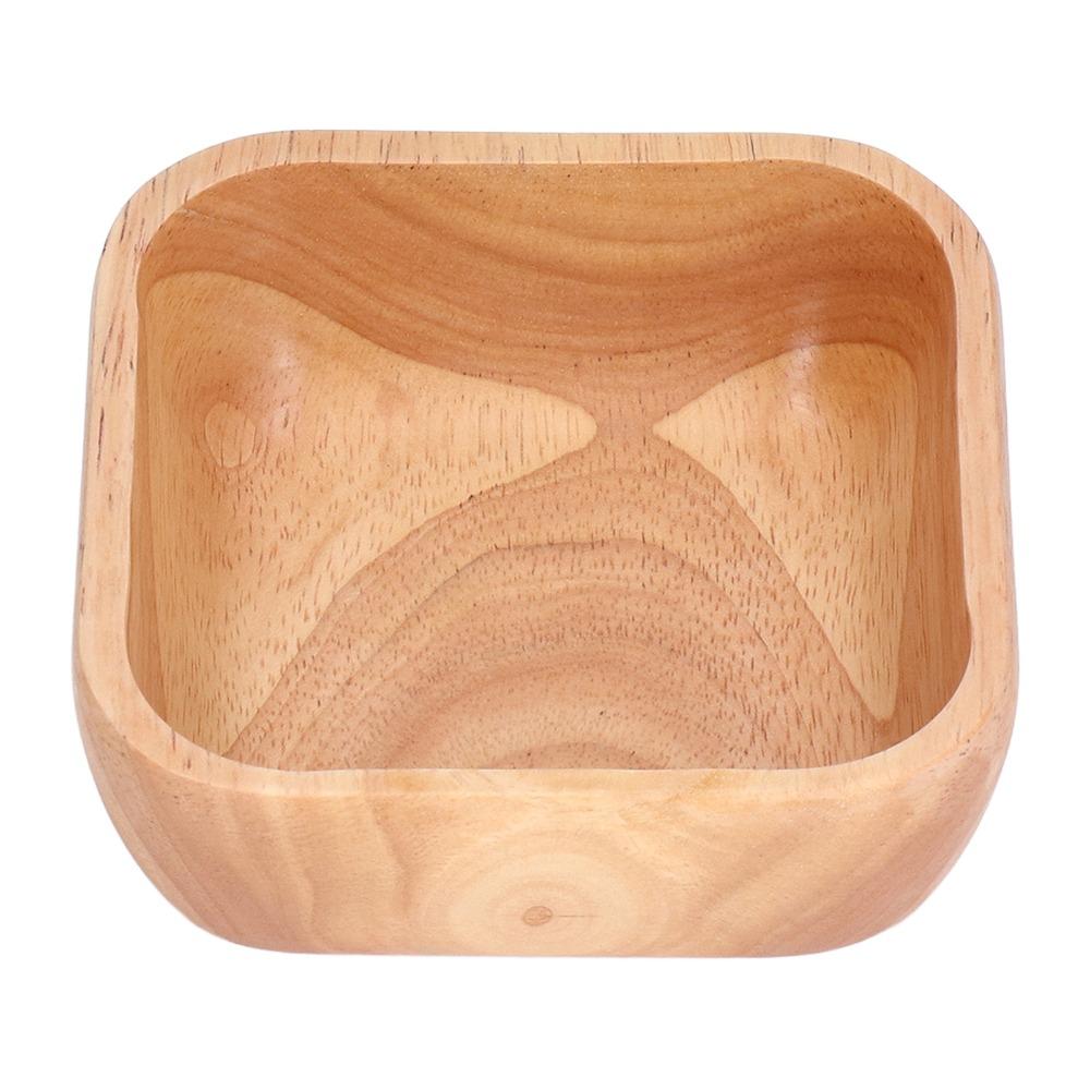 Square Wood Plate Wood Salad Plate Food Grade Safe Pastry Serving Dish Fruit Display