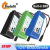 12V 60Ah 18650 3S10P Rechargeable Lithium-Ion Battery Pack for Electric Bikes and Skateboards