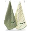 Soft Striped Green Tea Terry Towels for Adults Face Hand Towels Bathroom Camping Yoga Towel