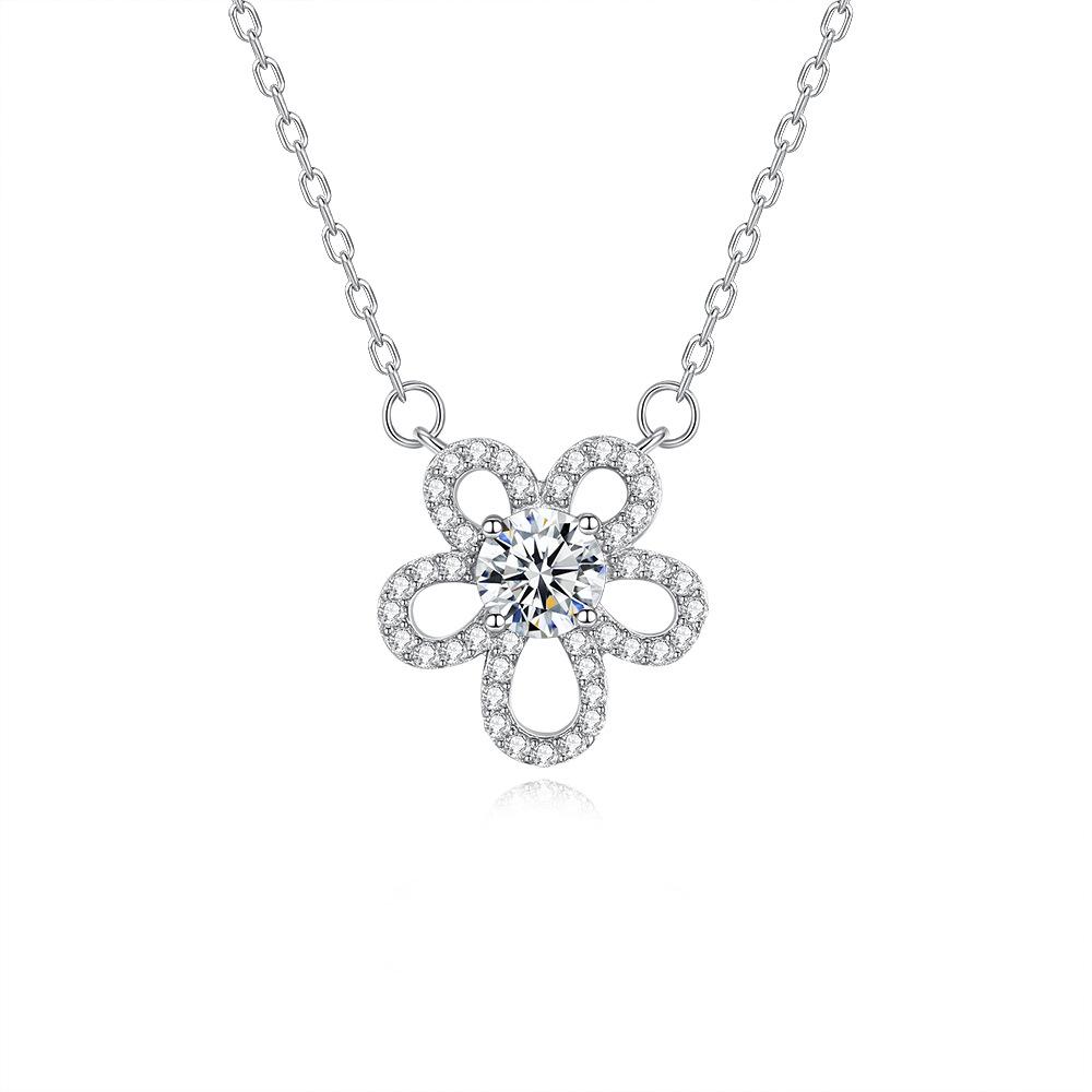 S925 Sterling Silver Moissanite Cross Pendant Clavicle Necklace for Women Luxury Sparkling Fine Jewelry Gift