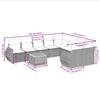 Vidaxl 10-Cz. Garden Furniture Set With Cushions, Beige, Poly Rattan