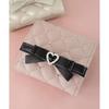 [SecretDoor] pink black trifold wallet ladies trifold wallet compact wallet mini wallet small wallet woman mini Popularity brand cute thin Thin