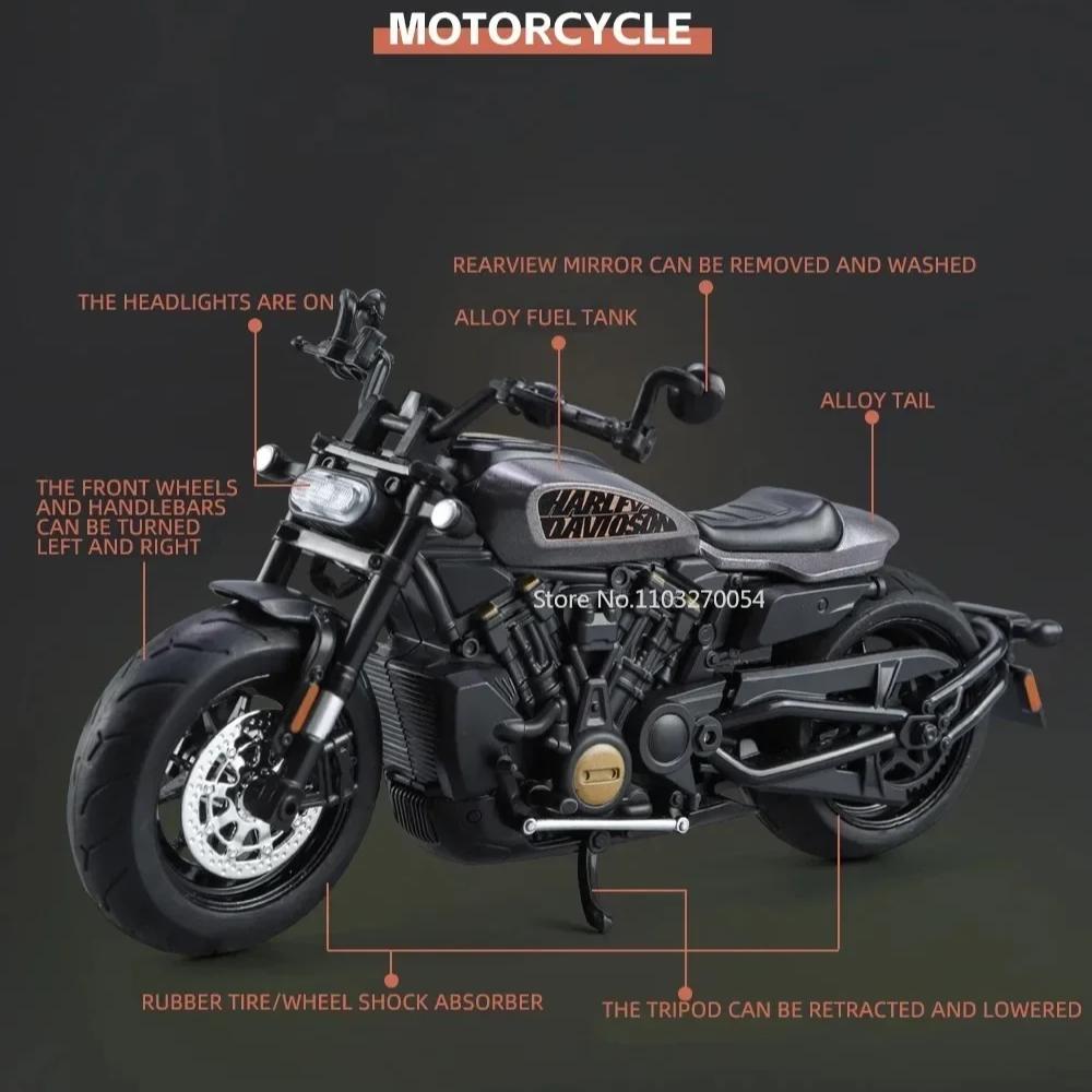 1:12 Kawasaki Sportster S Alloy Model Toy Car Metal Diecast Light Steerable Motorcycle Models Collection Gifts for Kids
