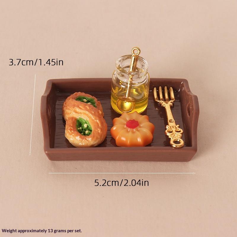Miniature Fast Food Toy Set Lifelike Tiny Snack Model Odorless for Dollhouse Accessory DIY Craft Preschool Education Puzzle Toy