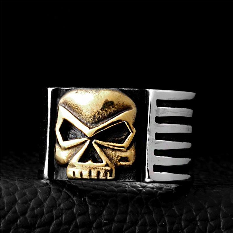 European and American Motorcycle Men's Skull Bracelet Ring