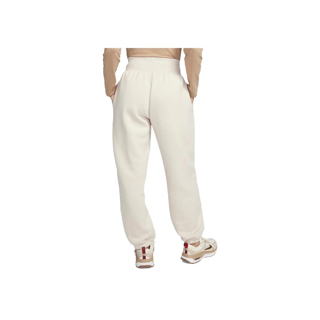 Nike Solid Color Logo Embroidered Drawstring High Waist Fleece Cuffed Casual Pants Women Bottoms Khaki DQ5888-104