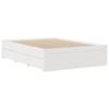 Solid Wood Bed without Mattress with Drawers White 150 x 200 cm