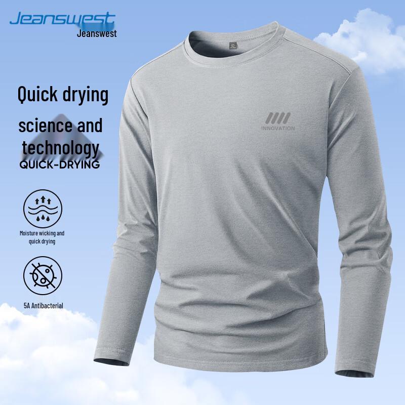 Jeanswest Men s Quick-Dry Long Sleeve Athletic T-Shirt L