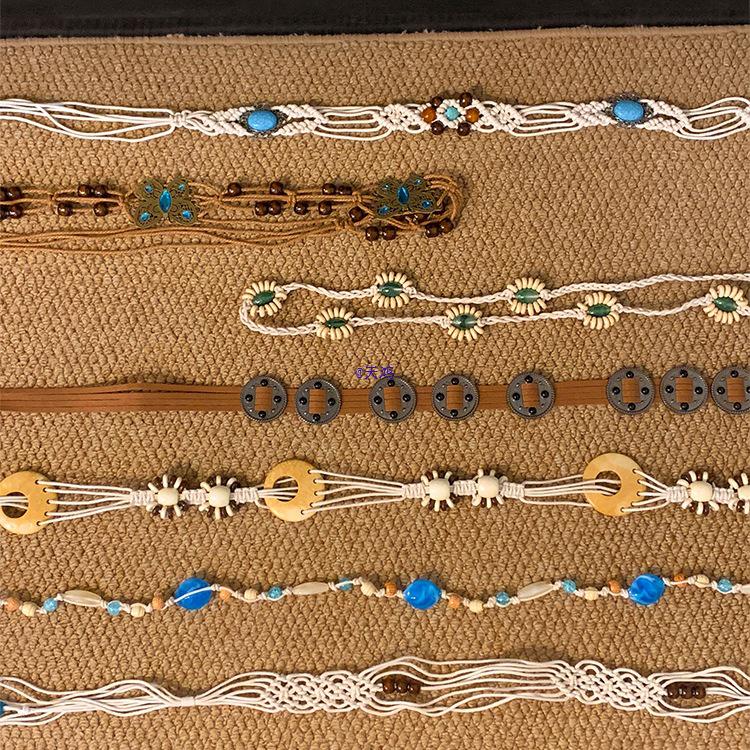 Retro Ethnic Hand-woven Waist-cinching Belt for Dresses