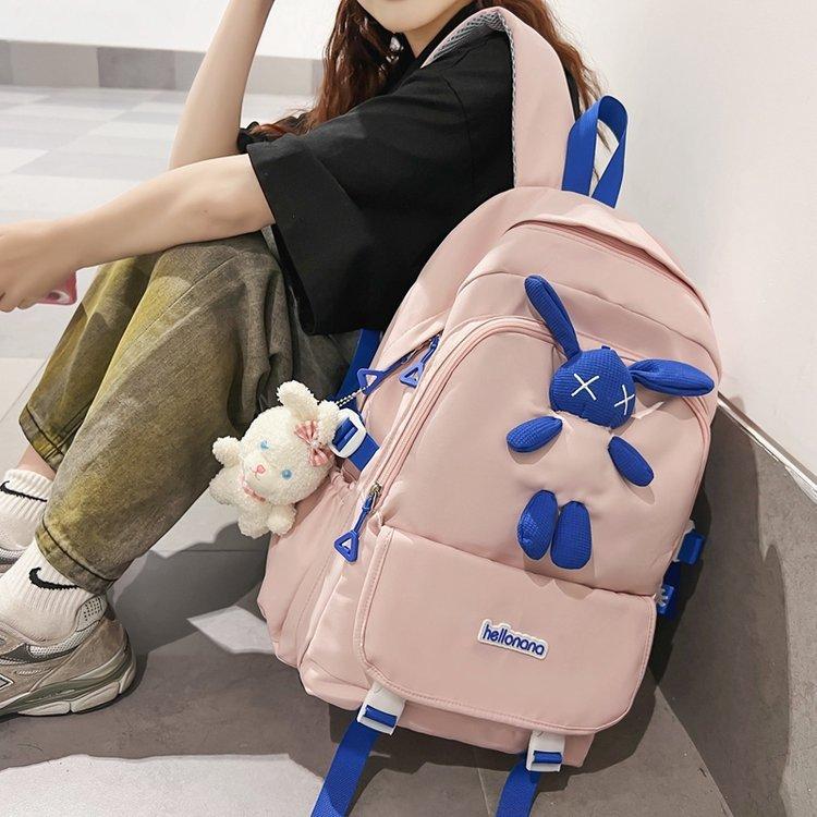 Universal Large Capacity Backpack Cute Cartoon Rabbit High School Student Schoolbags Durable Nylon College Student Book Bag Rucksack