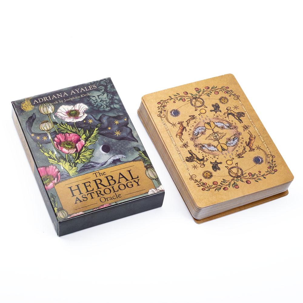 Herbal Astrology Oracle Gra Planszowa Talia 55 Kart do Alchemizowania Starożytnego Roślinnego Uzdrowienia i Mądrości Astrologicznej Karta