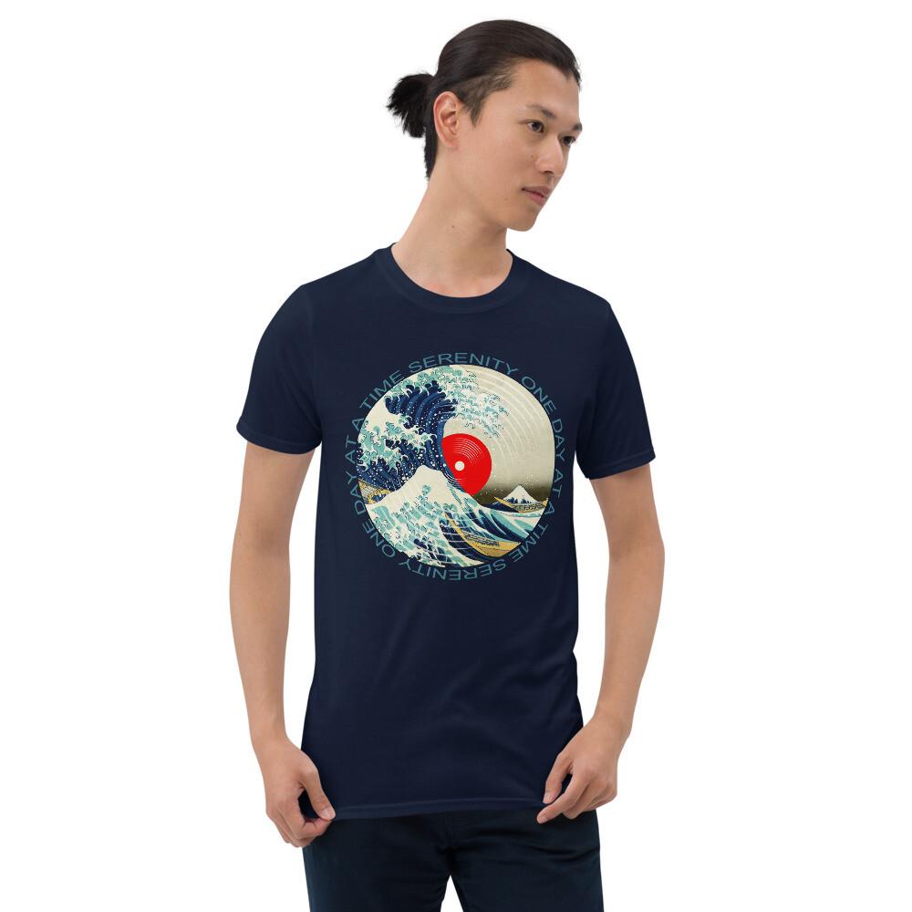 

Sobriety Serenity One Day At A Time AA Sober TShirt Great Wave Unisex T-Shirt XXXXL