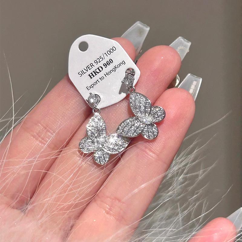 Butterfly Zircon Water Drop Pendant Necklace For Women Fashion Elegant