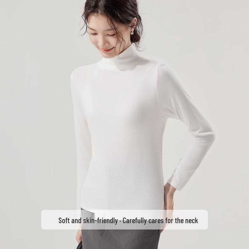 Women's Thermal Wool Silk Semi-High Neck Base Layer Top