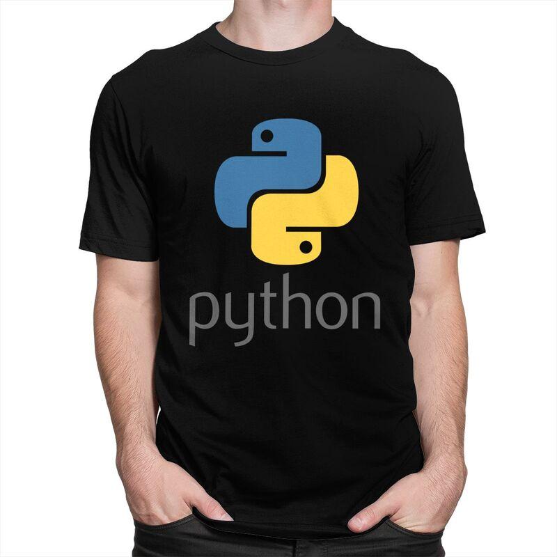 Custom Programmer Python Symbol T Shirt Men Short Sleeve Computer Developer Programming Coder Tee Tops Oversized Tshirts Merch