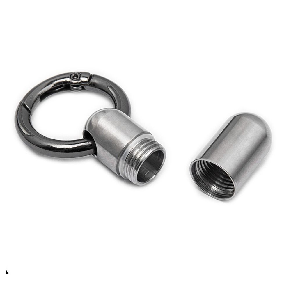 Waterproof Pure Titanium Pill Box Keyring Attachment Portable Pill Organizer  Daily Carry