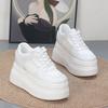 Fashion 10CM Air Mesh Chunky Sneaker Genuine Shoes Mules Shoes Summer Platform Wedge Women Women Microfiber Leather Slippers Slides