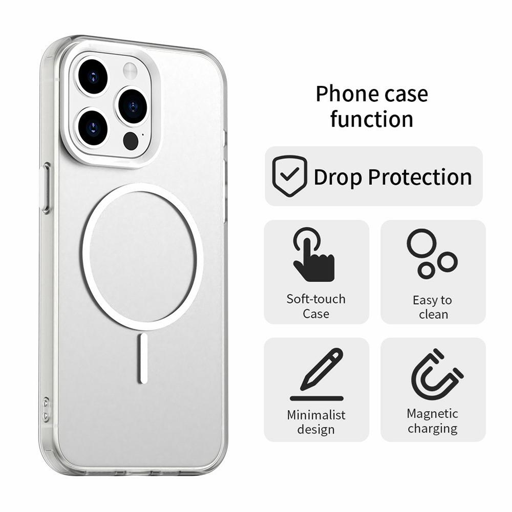 For iPhone 15 Pro Case Candy Color PC + TPU + PET Phone Cover Compatible with MagSafe