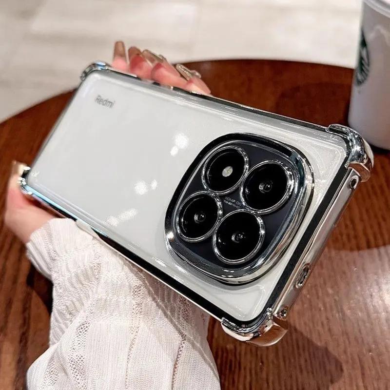 

RedmiNote14 pro 5G Case Luxury Shockproof Armor TPU Cover For Xiaomi Redmi Note 14 pro plus 14C 13C Phone Cases Note14pro Fundas Redmi note14 5G сірий колір